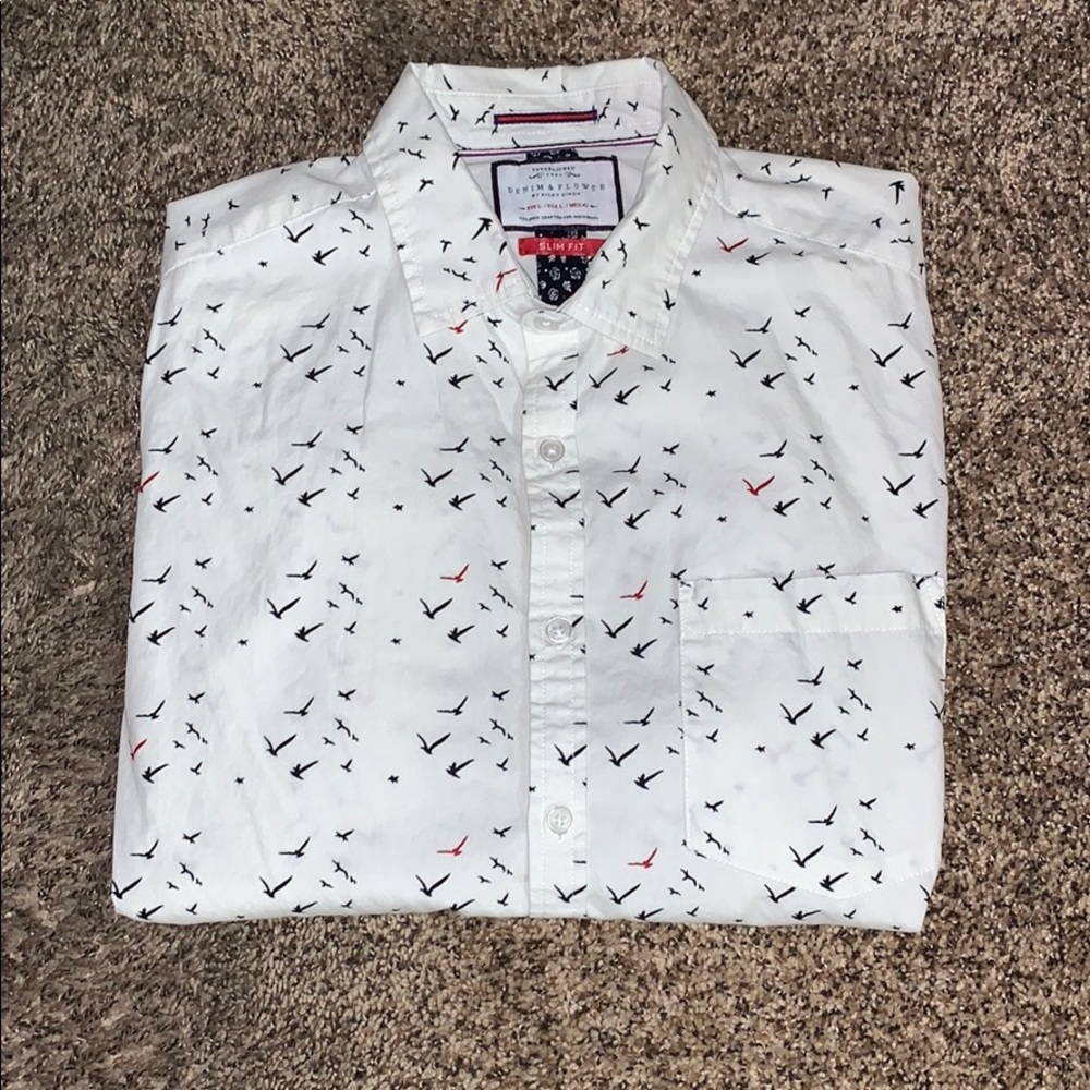 Printed Casual Button Down Short Sleeve Shirt
